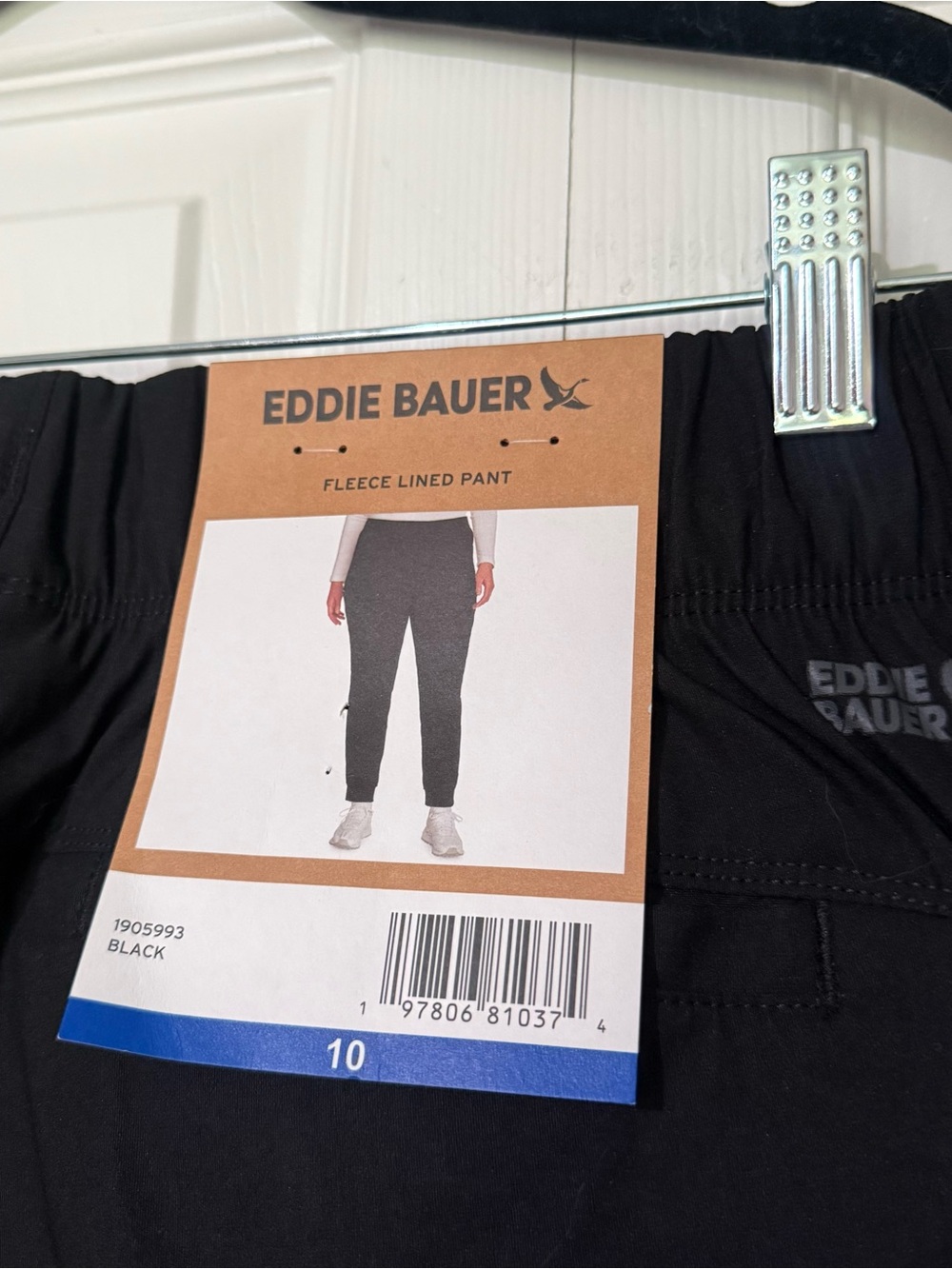 Eddie Bauer Fleece-Lined Jogger Pants Black, Women’s Size 10